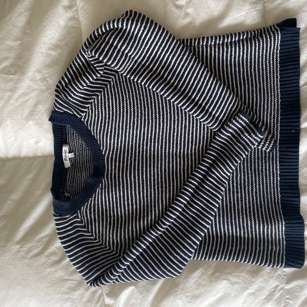 Madewell blue and white sweater